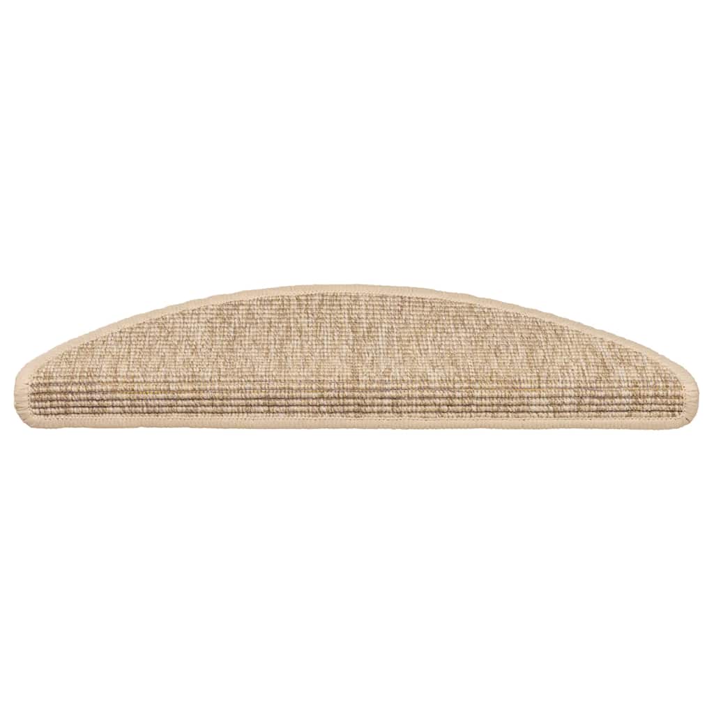 Vidaxl trapmatten 15 st 56x17x3 cm lichtbeige halfrond