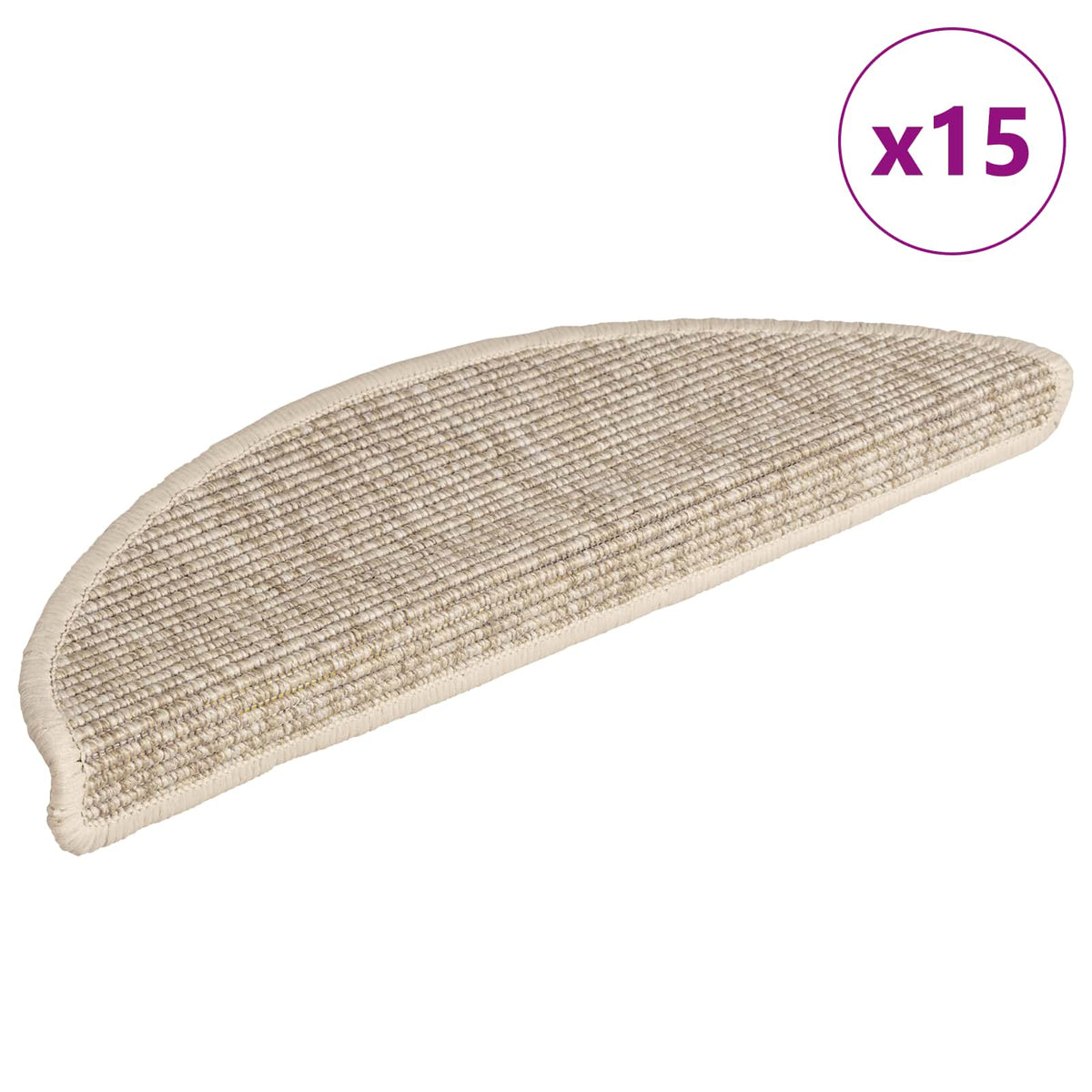 Vidaxl trapmatten 15 st 56x17x3 cm lichtbeige halfrond