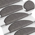 Vidaxl trapmatten 15 st 65x21x4 cm beige en grijs halfrond groot