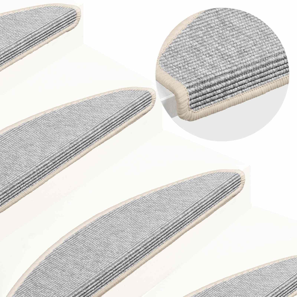 Vidaxl trapmatten 15 st 65x21x4 cm zilver halfrond groot