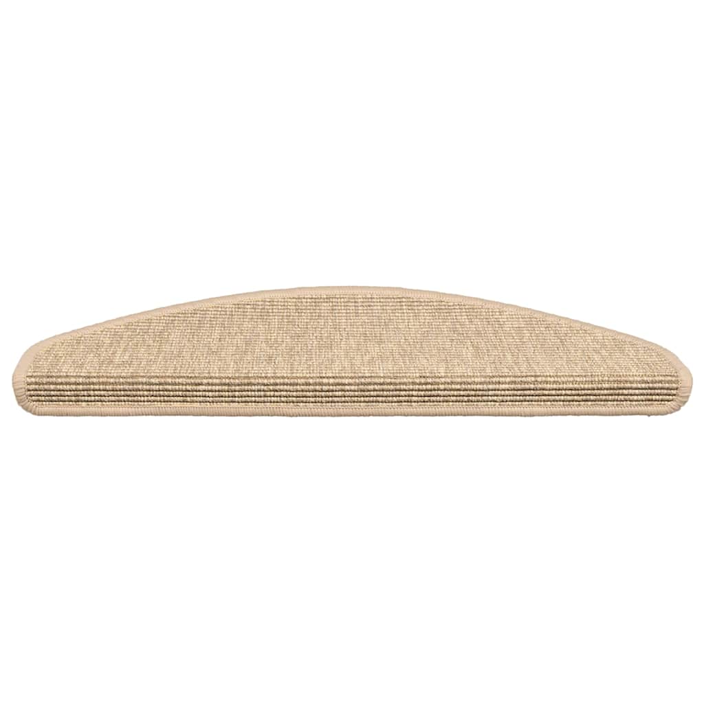 Vidaxl trapmatten 15 st 65x21x4 cm lichtbeige halfrond groot