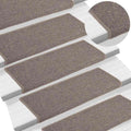 Vidaxl trapmatten 15 st 65x21x4 cm donkerbeige rechthoekige rand
