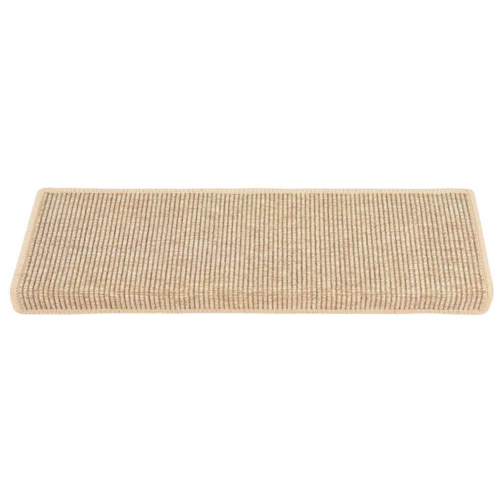 Vidaxl trapmatten 15 st 65x21x4 cm lichtbeige met rechthoekige rand