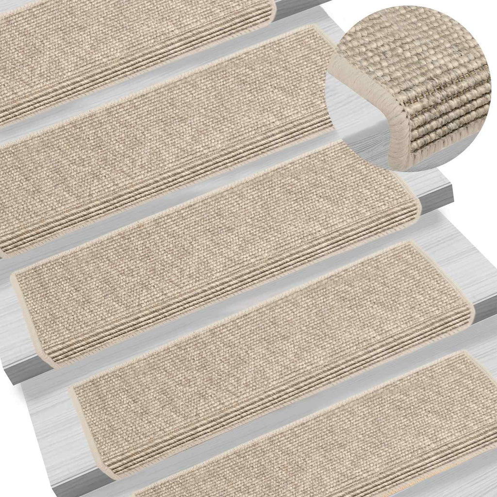 Vidaxl trapmatten 15 st 65x21x4 cm lichtbeige met rechthoekige rand