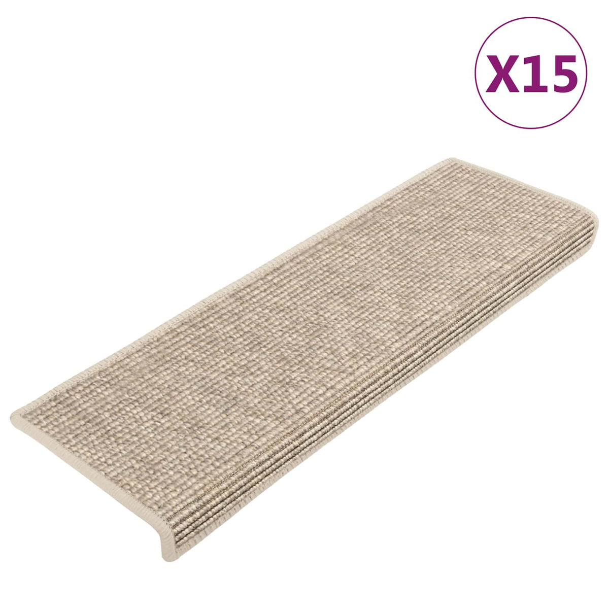 Vidaxl trapmatten 15 st 65x21x4 cm lichtbeige met rechthoekige rand