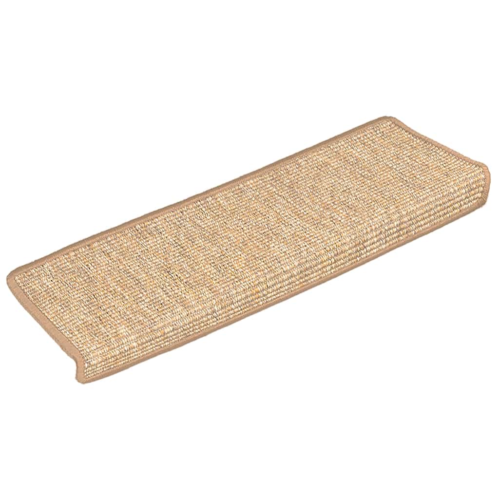 Vidaxl trapmatten 15 st 65x21x4 cm lichtbruin met rechthoekige rand