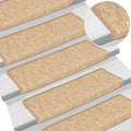 VidaXL Selbstklebende Treppenmatten, 15 Stück, 65 x 21 x 4 cm, Hellbraun