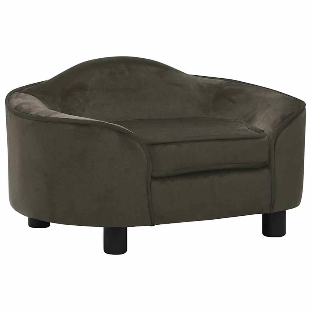 VidaXL Hundebank 67x47x36 cm Plüsch dunkelgrau