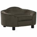 VidaXL Hundebank 67x47x36 cm Plüsch dunkelgrau