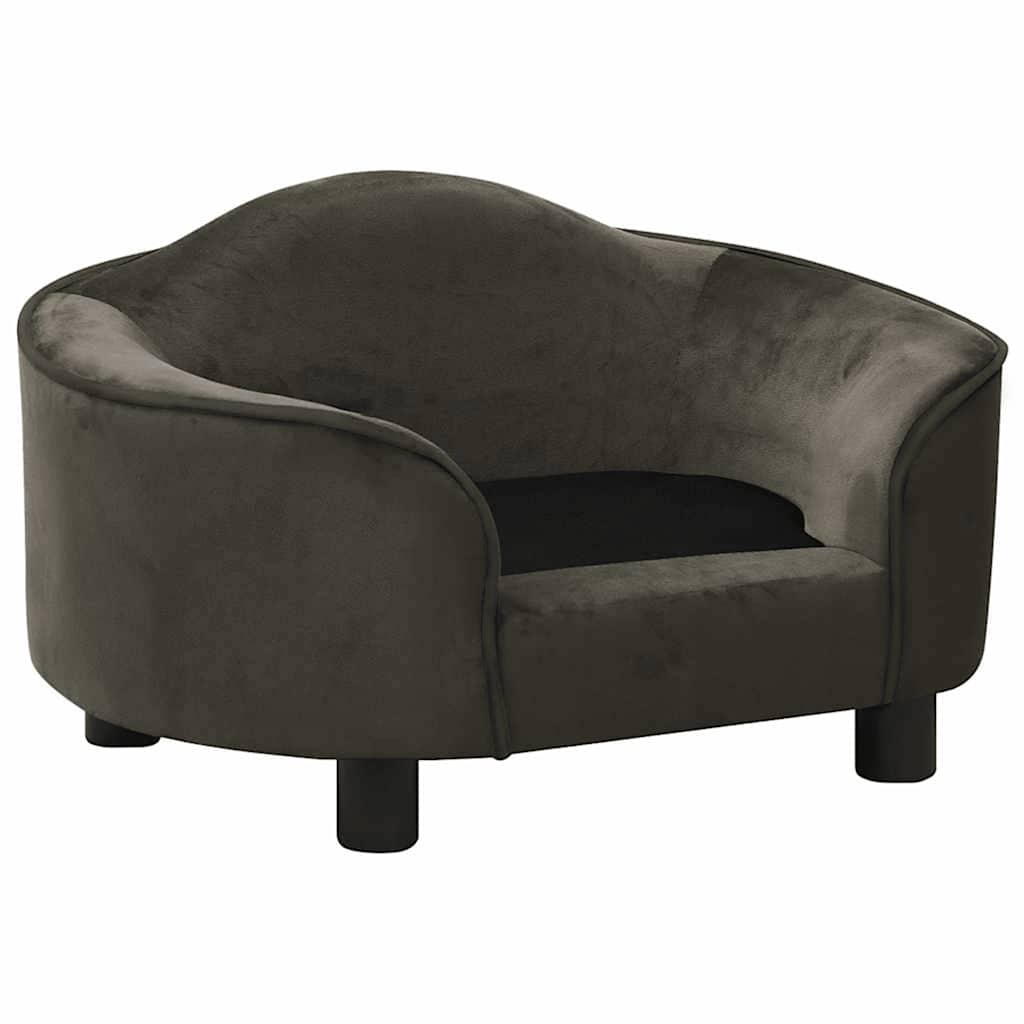 VidaXL Hundebank 67x47x36 cm Plüsch dunkelgrau