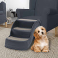 VidaXL Hundetreppe, 3 Stufen, faltbar, dunkelgrau