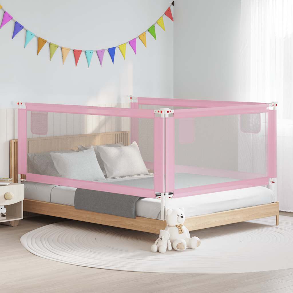 VidaXL Kinderbettgitter 200x25 cm Stoff Rosa