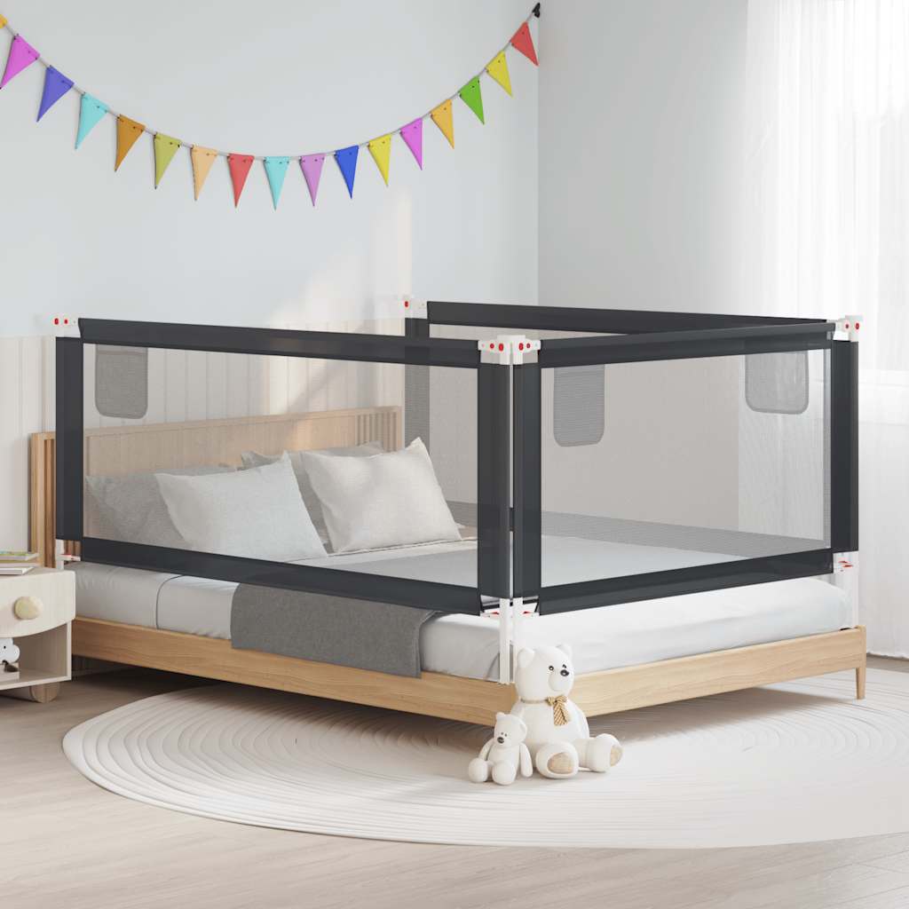 VidaXL Kinderbettgitter 200x25 cm Stoff Dunkelgrau