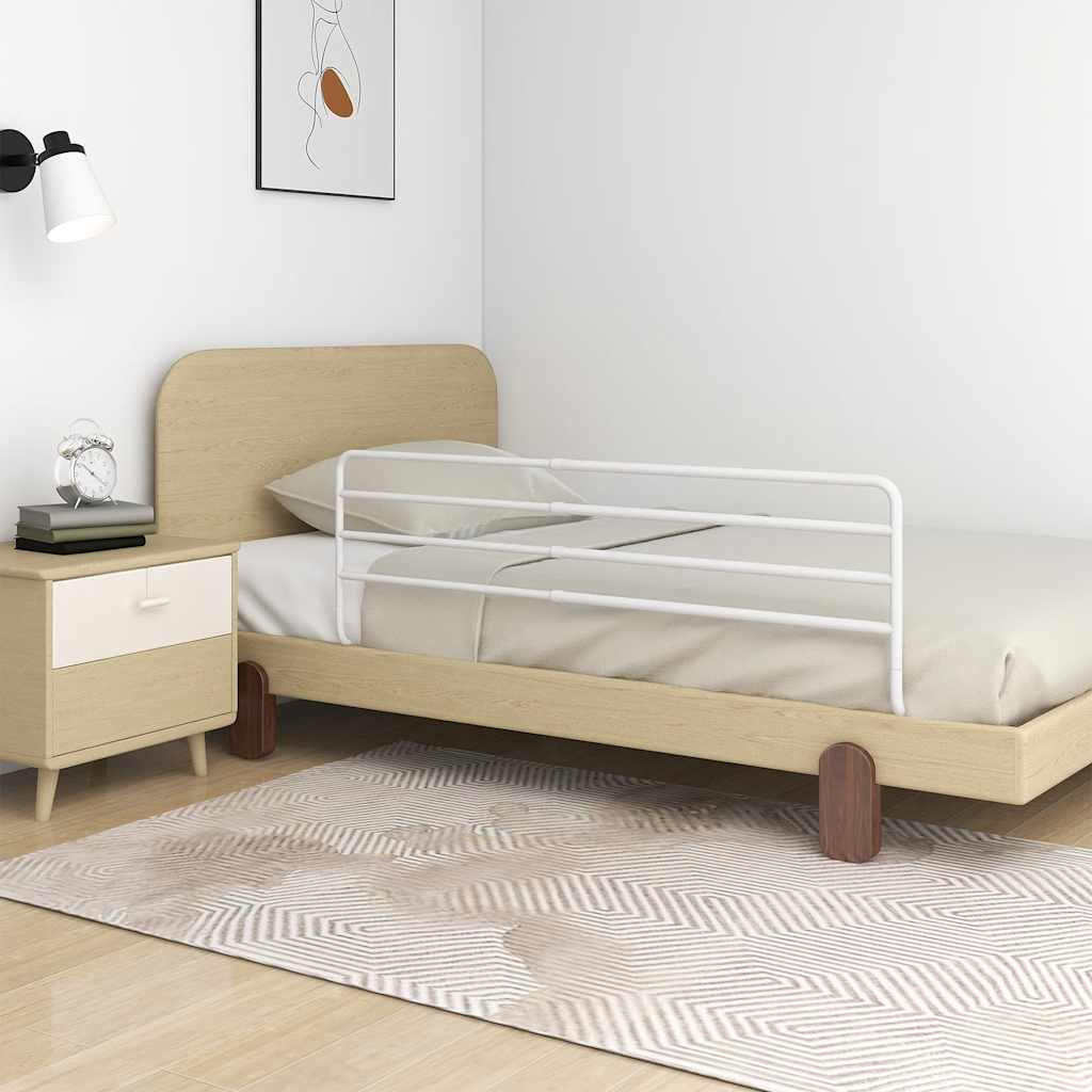 VidaXL Kleinkind-Bettgitter (76-137) x 55 cm, Eisen, Weiß