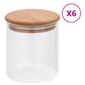 VidaXL Vorratsgläser mit Bambusdeckeln, 6 Stück, 600 ml Glas