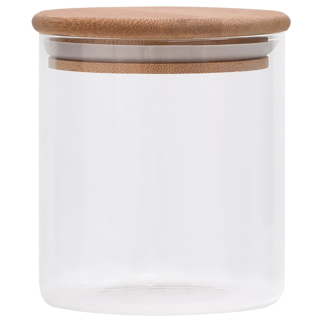 VidaXL Vorratsgläser mit Bambusdeckeln, 6 Stück, 600 ml Glas
