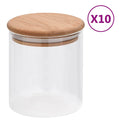 VidaXL Vorratsgläser mit Bambusdeckeln, 10 Stück, 600 ml Glas
