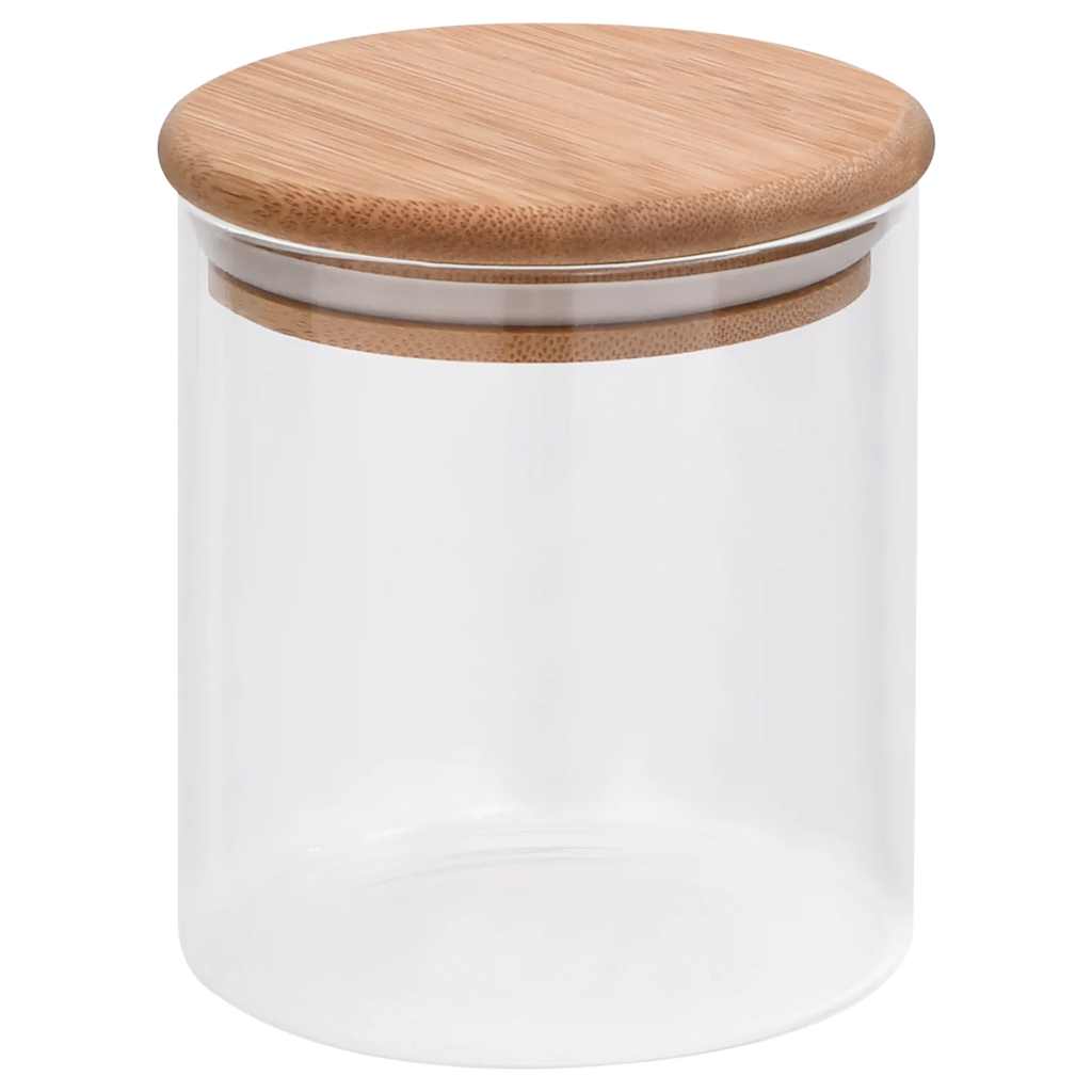 VidaXL Vorratsgläser mit Bambusdeckeln, 10 Stück, 600 ml Glas