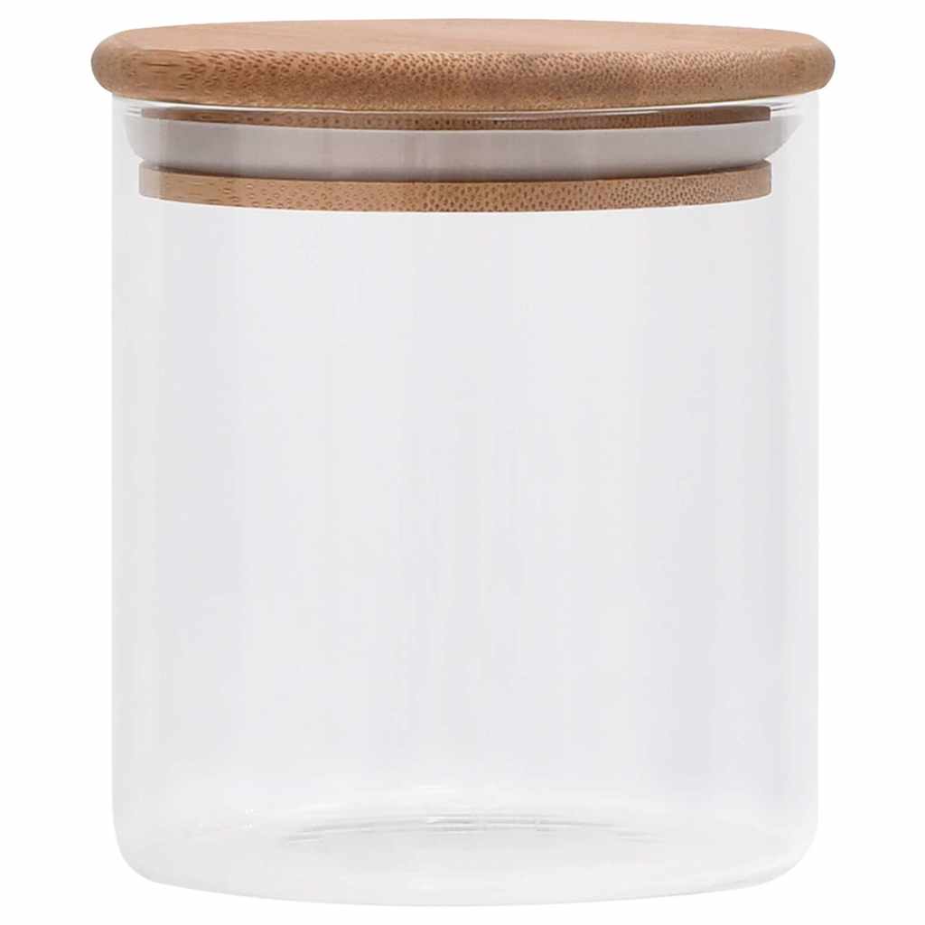 VidaXL Vorratsgläser mit Bambusdeckeln, 10 Stück, 600 ml Glas