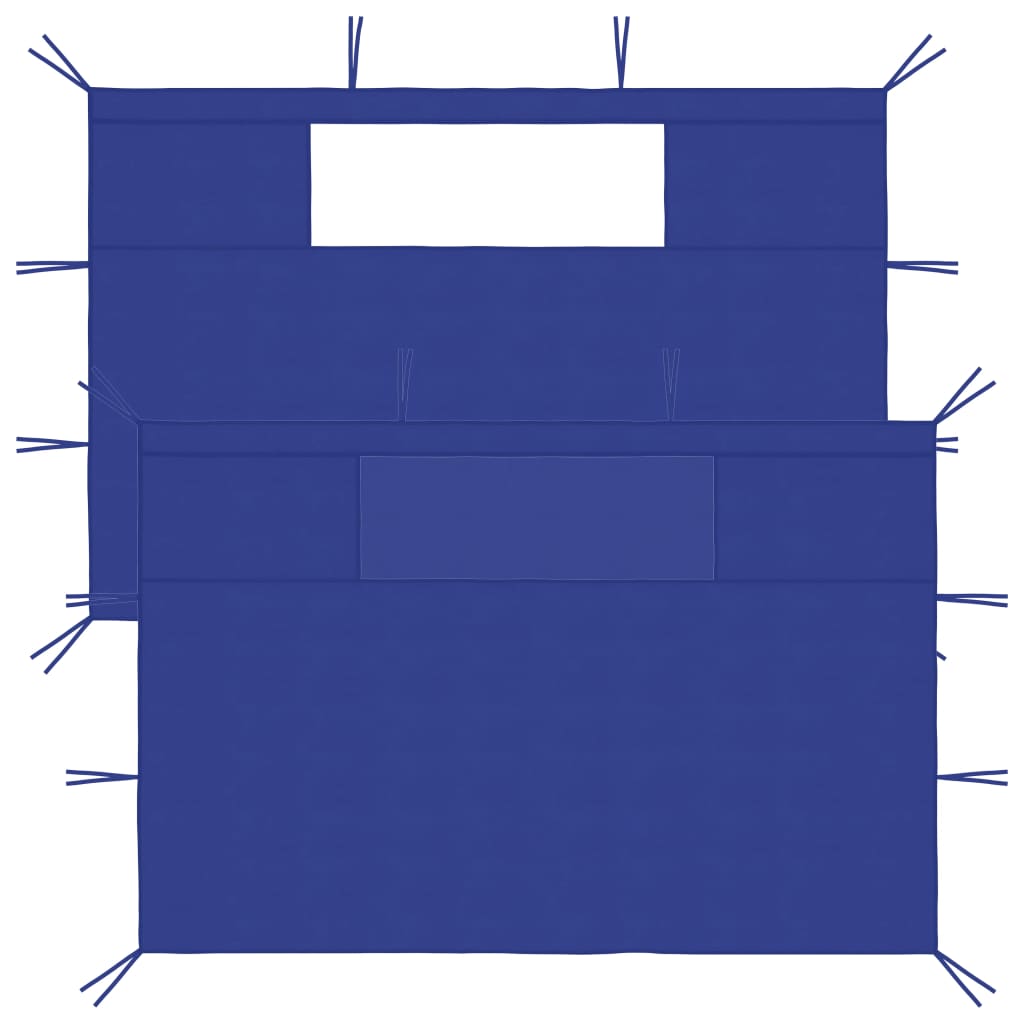 VidaXL Pavillon-Seitenwände mit Fenstern, 2 Stück, Blau