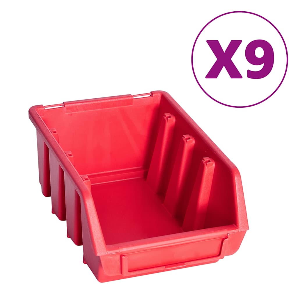 VIDAXL 103-TEIL-Speichersatz mit Wandpaneelen rot und schwarz
