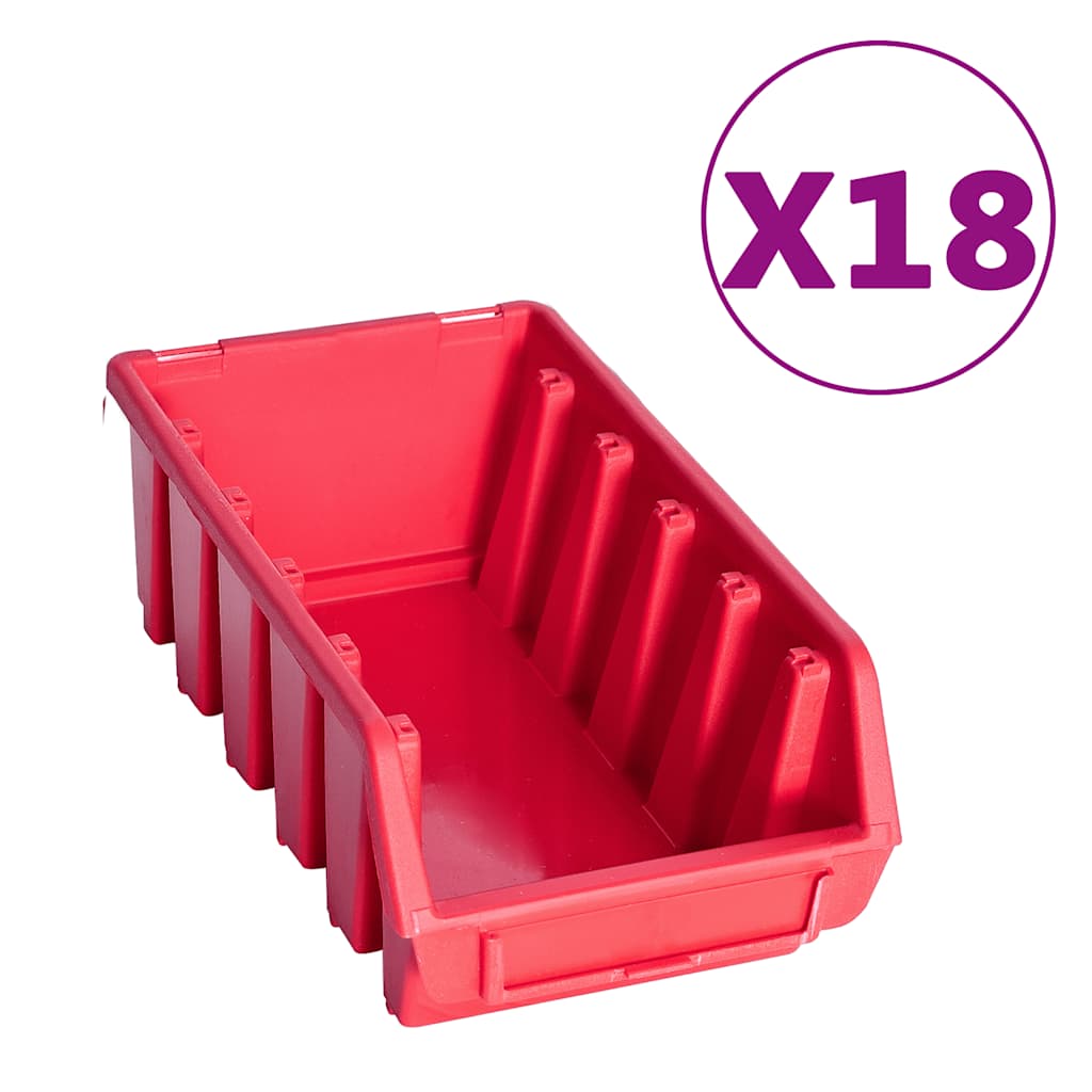 VIDAXL 103-TEIL-Speichersatz mit Wandpaneelen rot und schwarz