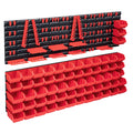 VIDAXL 141-TEIL-Speichersatz mit Wandpaneelen rot und schwarz