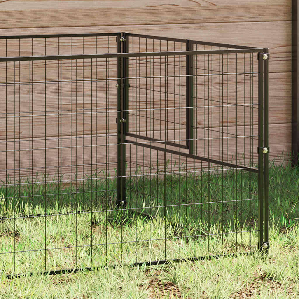 Vidaxl hondenkennel 100x100x70 cm staal zwart