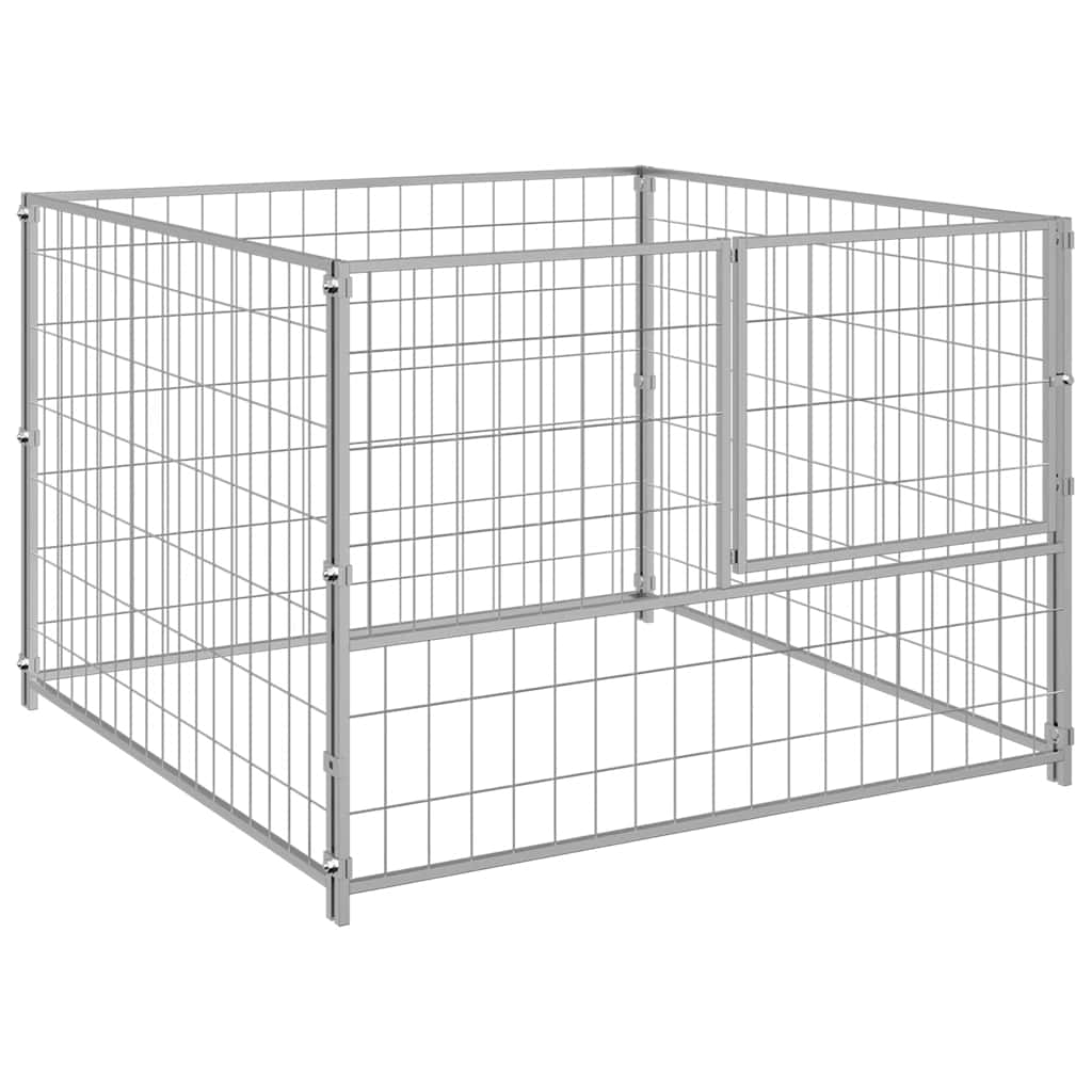 VidaXL Hundehütte 100x100x70 cm Stahl Silberfarbe