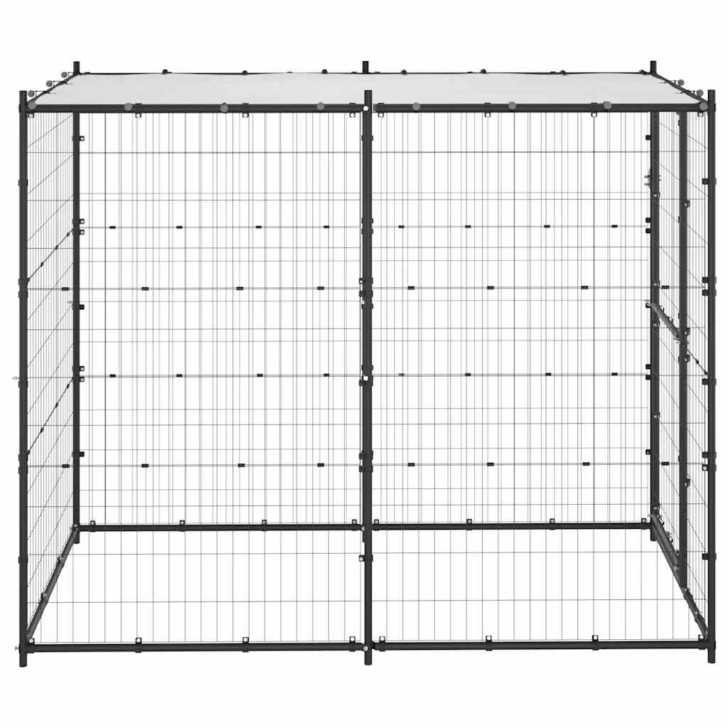 Vidaxl hondenkennel voor buiten met dak 110x220x180 cm staal
