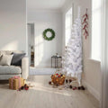 VidaXL Künstlicher Weihnachtsbaum mit Ständer, halb 180 cm, PVC, Weiß