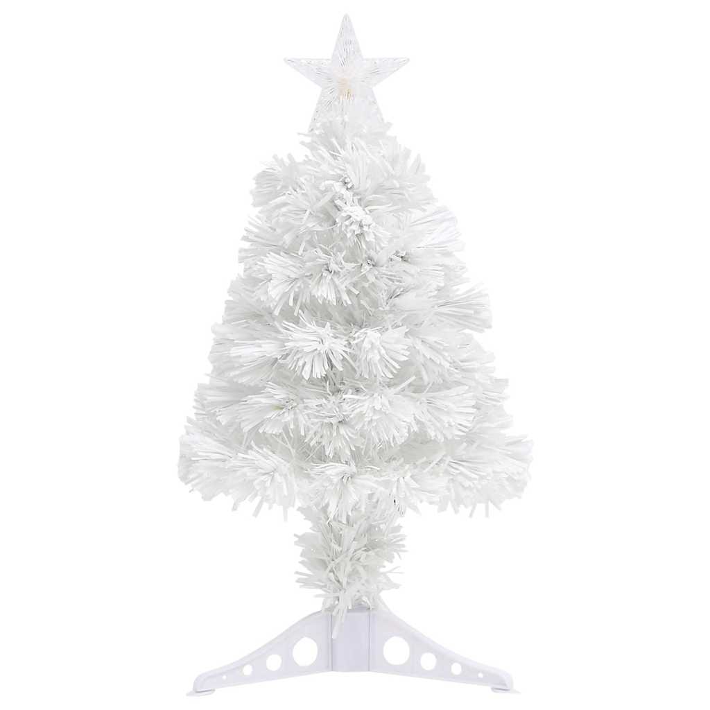 Vidaxl kunstkerstboom met verlichting 64 cm glasvezel wit