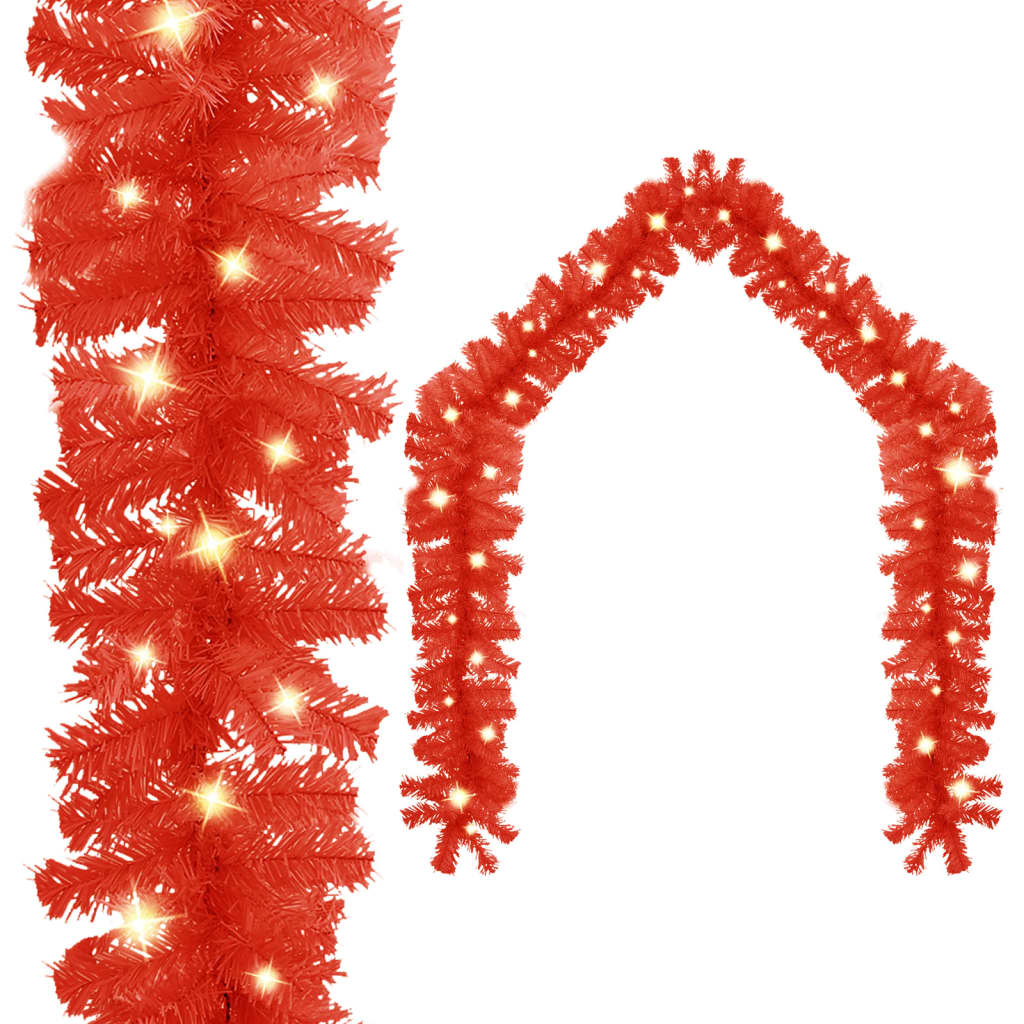 Vidaxl Weihnachtsgirlande mit LED-Leuchten 20 m rot