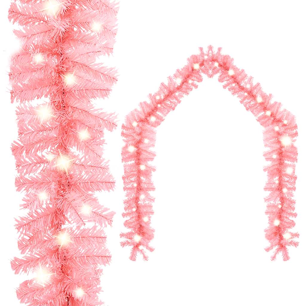 VidaXL Weihnachtsgirlande mit LED-Lichtern, 10 m, rosa