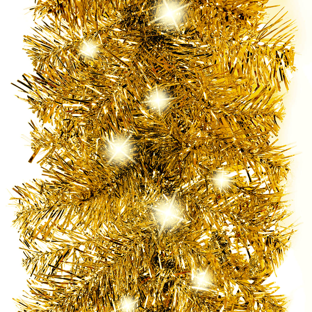 VidaXL Weihnachtsgirlande mit LED-Lichtern, 5 m, goldfarben