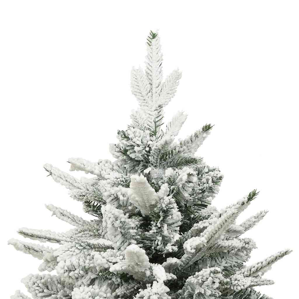 Vidaxl kunstkerstboom met sneeuwvlokken 150 cm pvc en pe groen