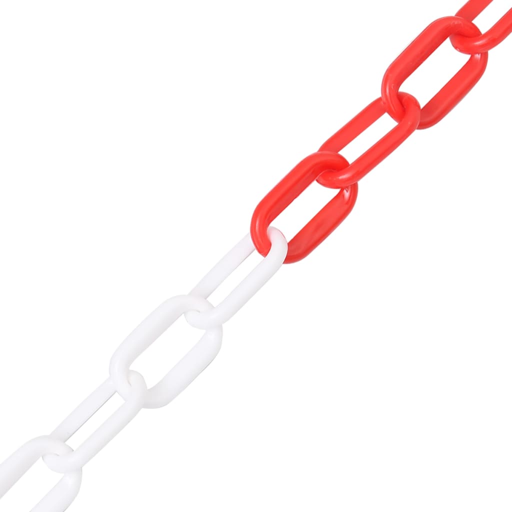 VidaXL Sicherheitskette ø 6 mm 100 m Kunststoff Rot und Weiß