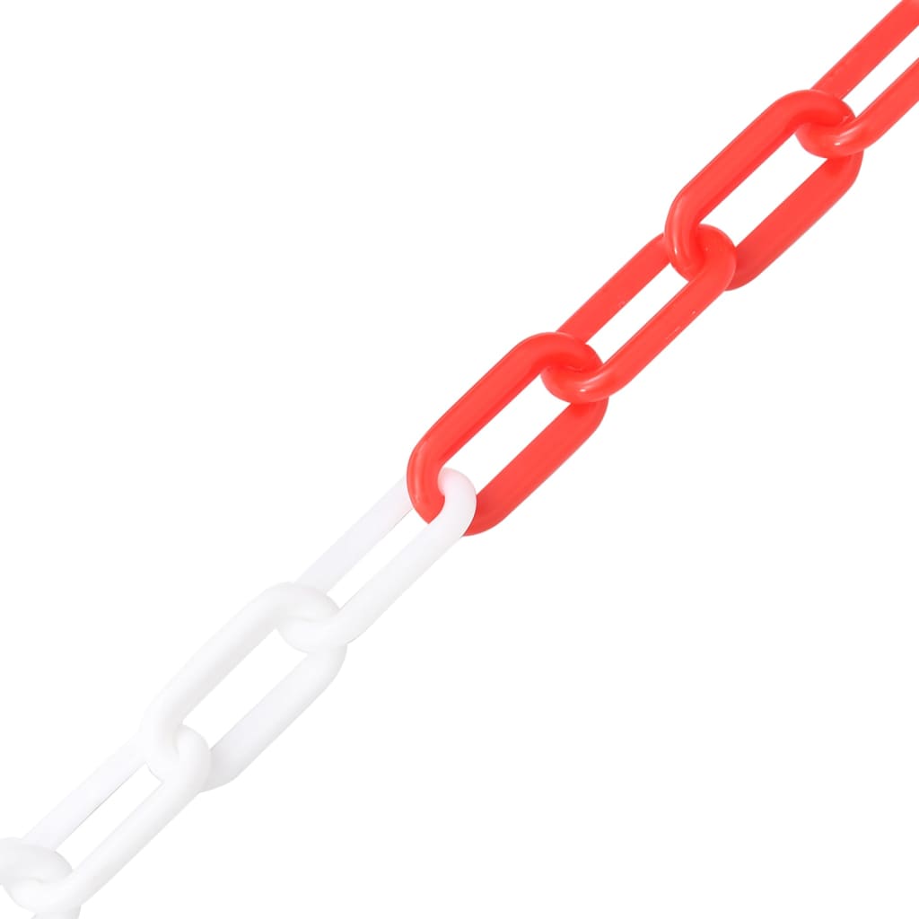 VidaXL Sicherheitskette ø 8 mm 30 m Kunststoff Rot und Weiß