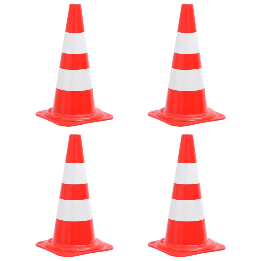 VidaXL Verkehrskegel, 4 Stück, reflektierend, 50 cm, rot und weiß