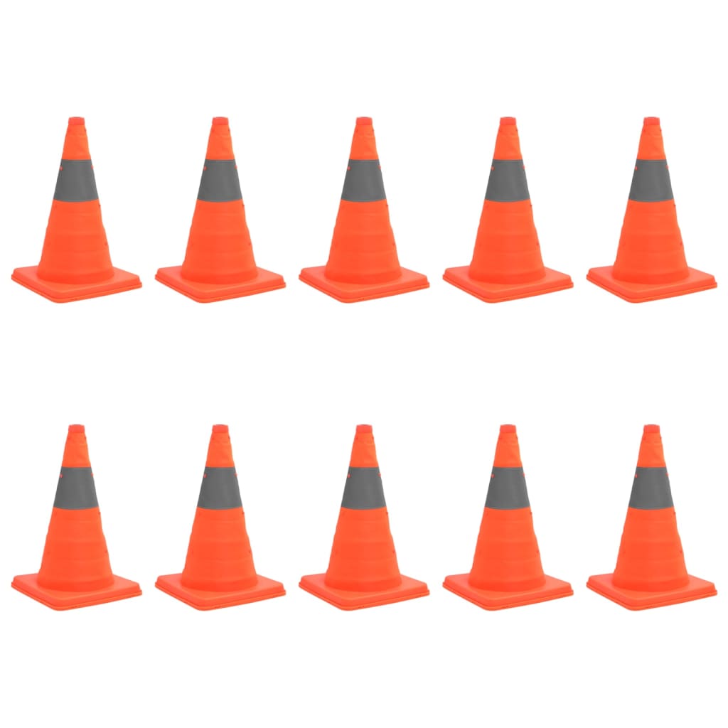 VidaXL Pop-Up-Verkehrskegel, 10 Stück, 42 ​​cm