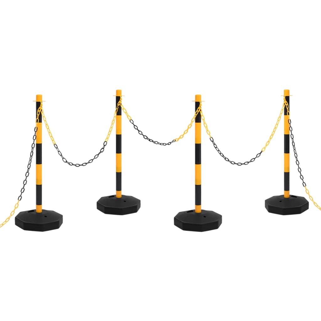 VidaXL Kettenpfosten-Set mit 10 m Kunststoffkette