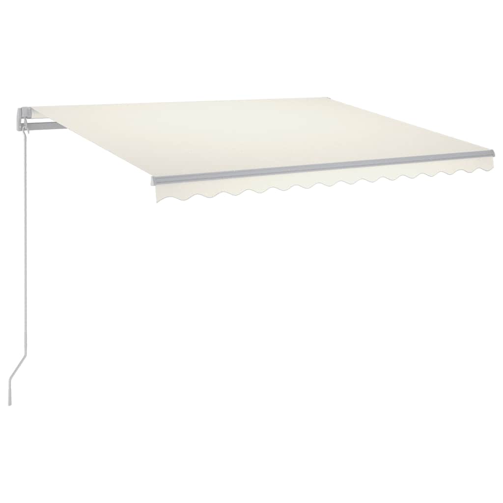 VidaXL Luifel handmatig uittrekbaar met LED 300x250 cm crèmekleurig