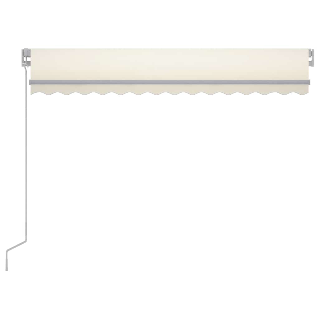 VidaXL Luifel handmatig uittrekbaar met LED 300x250 cm crèmekleurig
