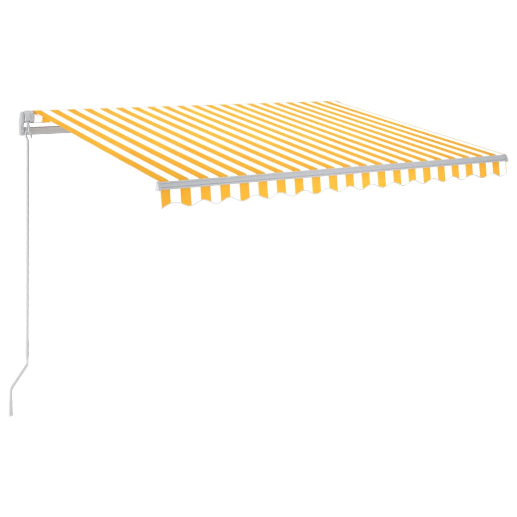 Vidaxl luifel handmatig uittrekbaar met led 300x250 cm geel en wit