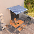 Vidaxl luifel automatisch uittrekbaar 300x250 cm blauw en wit