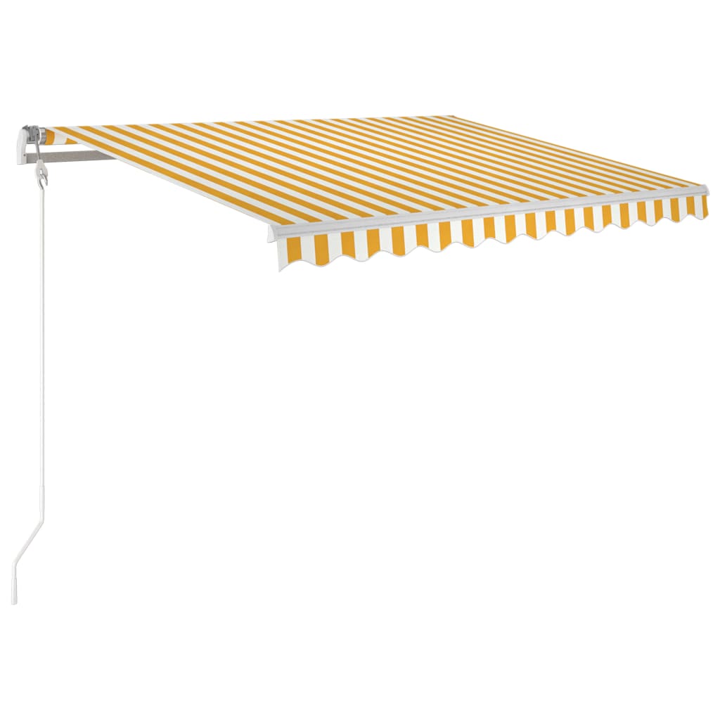 VidaXL Luifel handmatig uittrekbaar 350x250 cm geel en wit