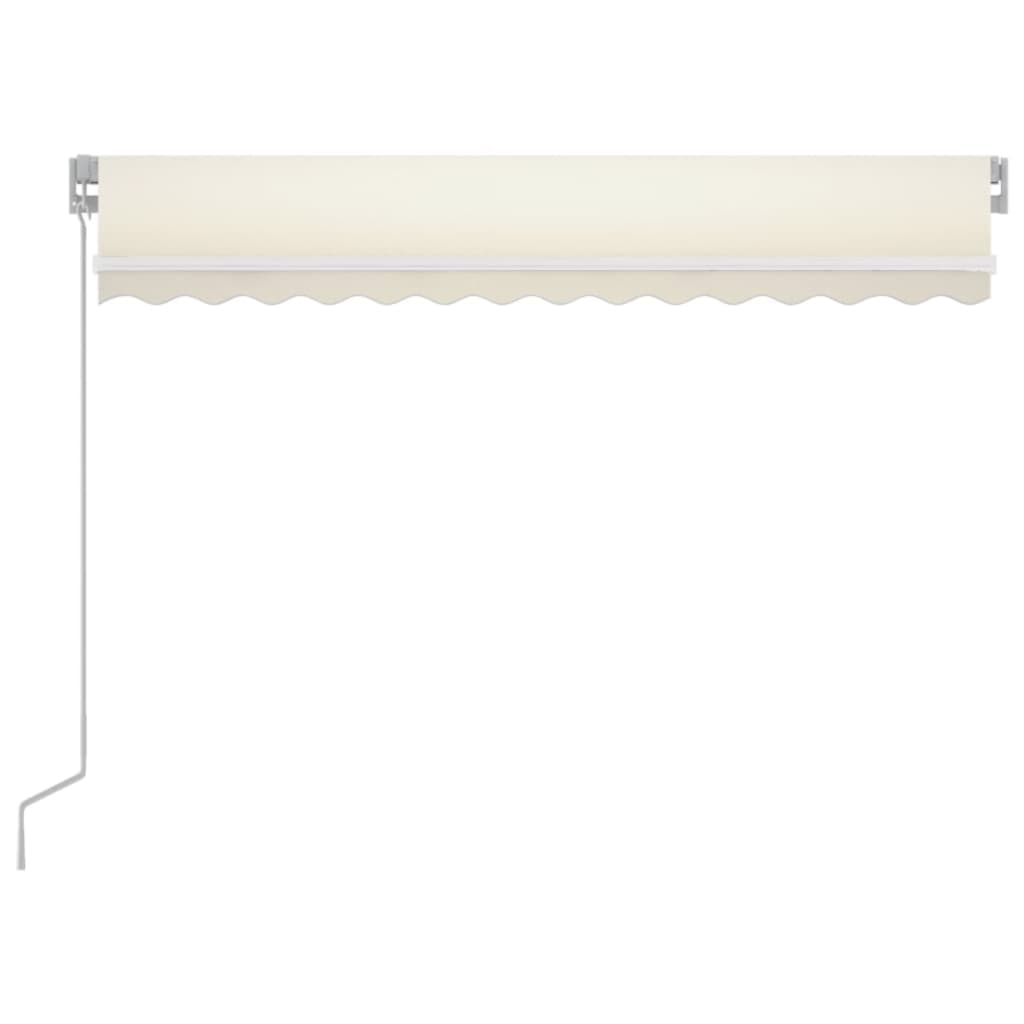 Vidaxl luifel handmatig uittrekbaar met led 350x250 cm crèmekleurig