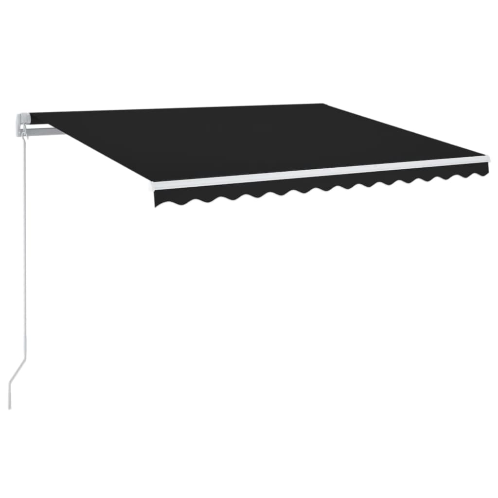 VidaXL Luifel handmatig uittrekbaar met LED 350x250 cm antracietkleur