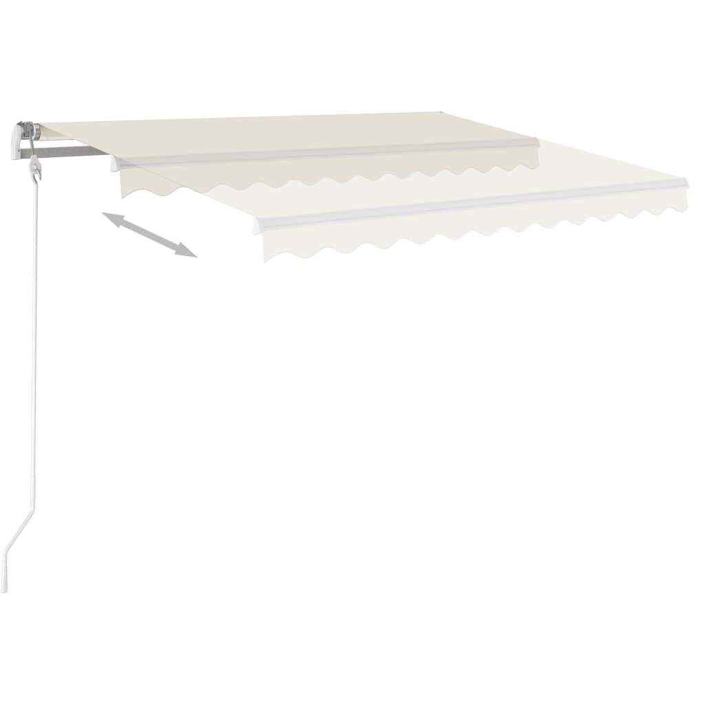 VidaXL Luifel automatisch met LED en windsensor 350x250 cm crèmekleur