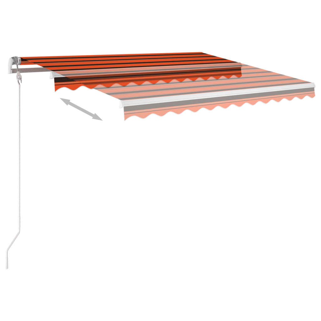 VidaXL Luifel automatisch met LED windsensor 350x250 cm oranje bruin